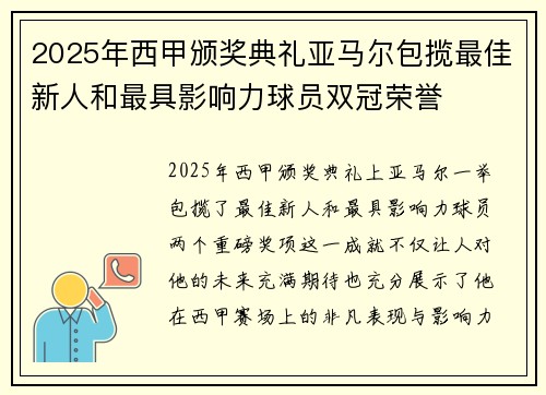 2025年西甲颁奖典礼亚马尔包揽最佳新人和最具影响力球员双冠荣誉